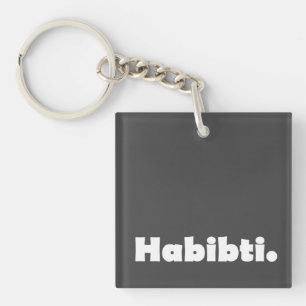 Habibti text design key ring