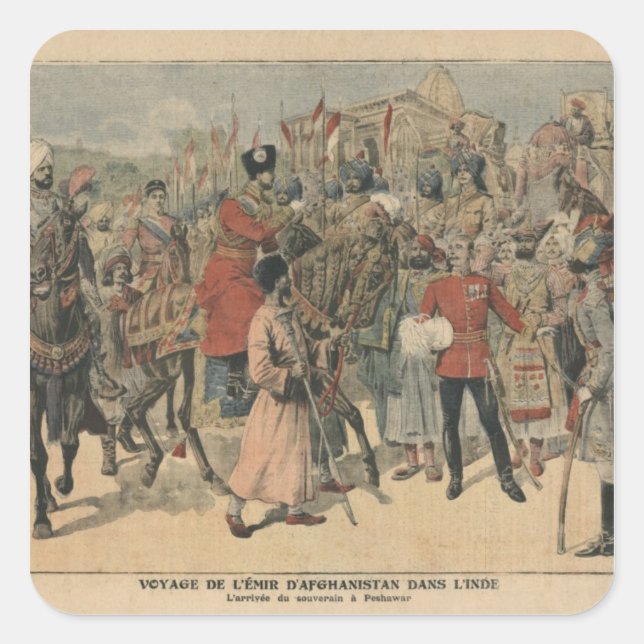 Habibullah Kahn  Emir of Afghanistan Square Sticker (Front)