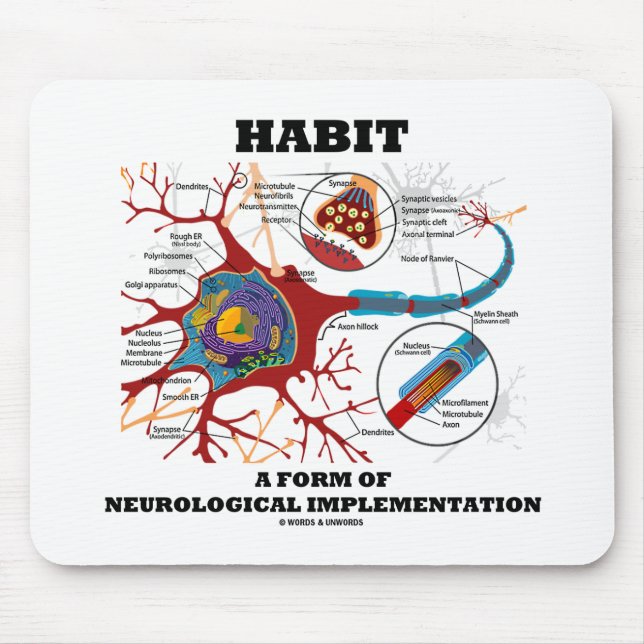 Habit A Form Of Neurological Implementation Neuron Mouse Mat (Front)
