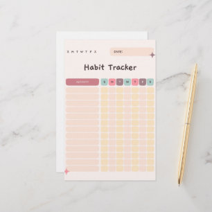 Habit Tracker Daily Checklist for Activities Stationery