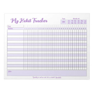Habit Tracker Fully Customisable Notepad