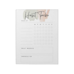 Habit tracker note pad