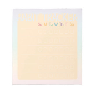 Habit Tracker (Orange Pastel Rainbow) Notepad