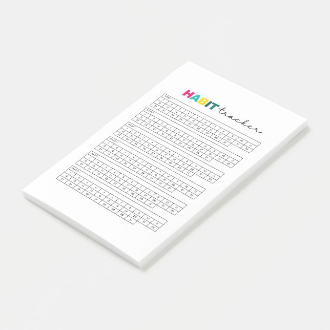 Habit Tracker Planner Journal Post-it Notes (Angled)