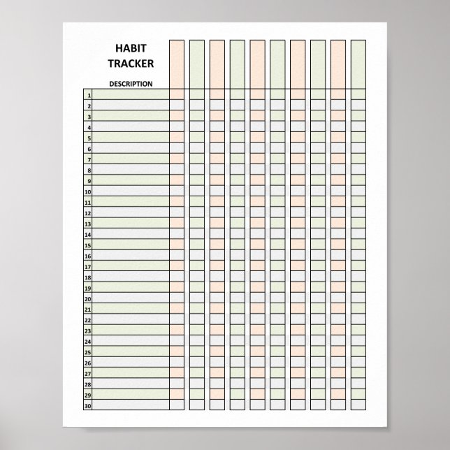 Habit Tracker Poster (Front)