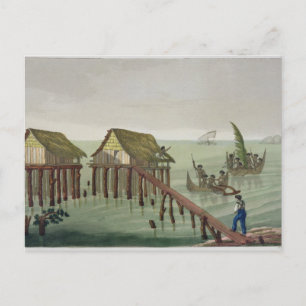 Habitations of the Papu Tribe, Rawak, plate 22 fro Postcard