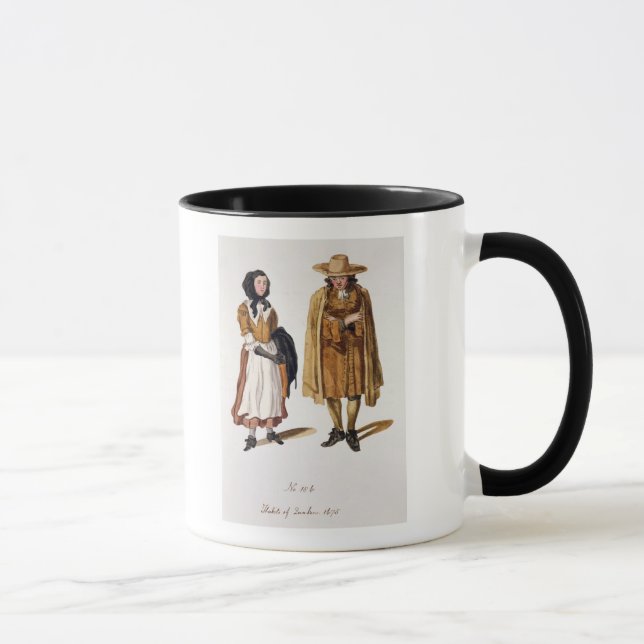 Habits of Quakers, 1675 (coloured engraving) Mug (Right)