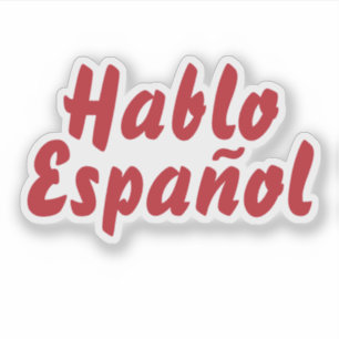 Hablo Español I speak Spanish Red Typographic