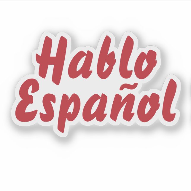 Hablo Español I speak Spanish Red Typographic (Front)