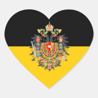 Habsburg flag and Imperial Coat of Arms Heart Sticker