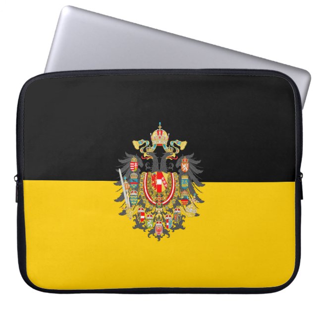 Habsburg flag and Imperial Coat of Arms Laptop Sleeve (Front)