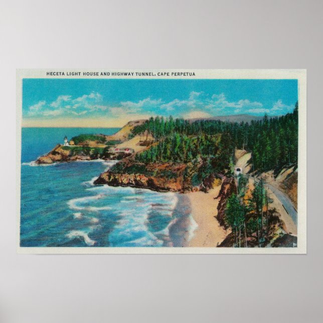 Hacenta Head Lighthouse and Cape PerpetuaCoast Poster (Front)