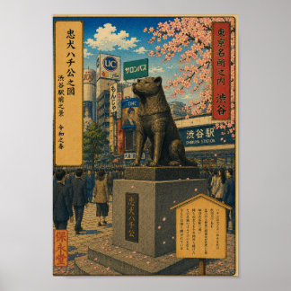 Hachikō Beneath the Cherry Blossoms Poster