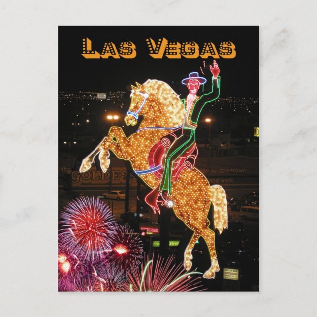 Hacienda Horse and Rider neon sign, Las Vegas Postcard (Front)