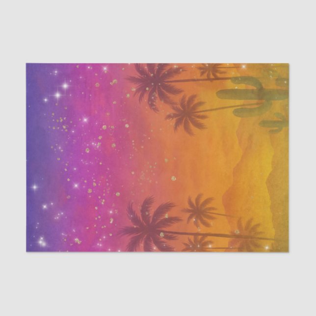 Hacienda Sunset Vibrant Colourful Fiesta  Tissue Paper (Front)