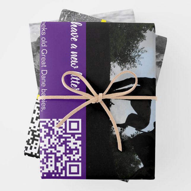 Hack the wrapper: Puppy selling promotional  Wrapping Paper Sheet (In situ)