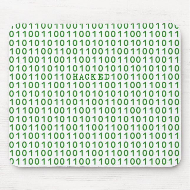 HACKED Binary Code Computer Talk Mouse Mat (Front)