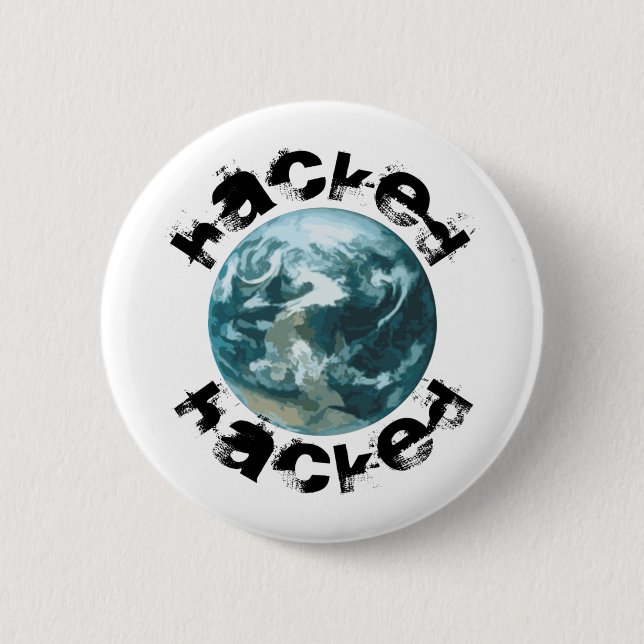 Hacked Planet Earth 6 Cm Round Badge (Front)