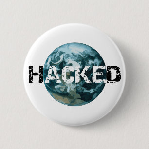 Hacked Planet Earth 6 Cm Round Badge