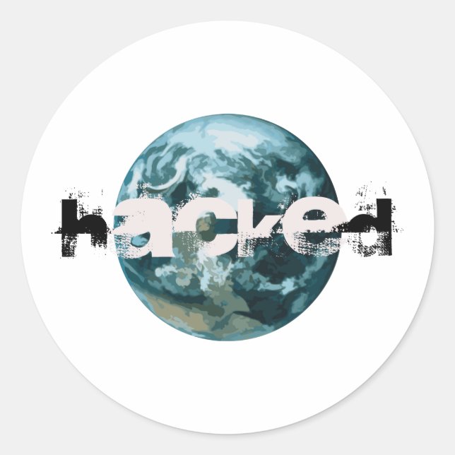 Hacked Planet Earth Classic Round Sticker (Front)