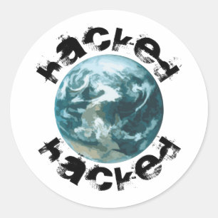 Hacked Planet Earth Classic Round Sticker
