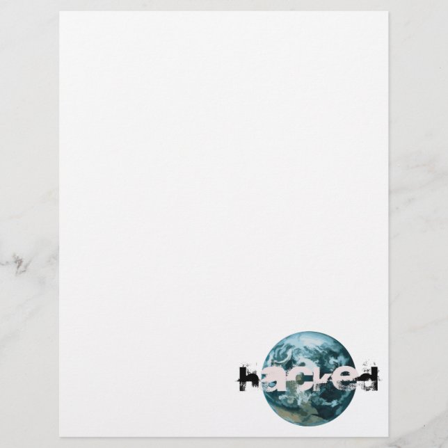 Hacked Planet Earth Custom Letterhead (Front)