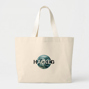 Hacked Planet Earth Large Tote Bag