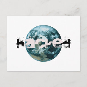Hacked Planet Earth Postcard