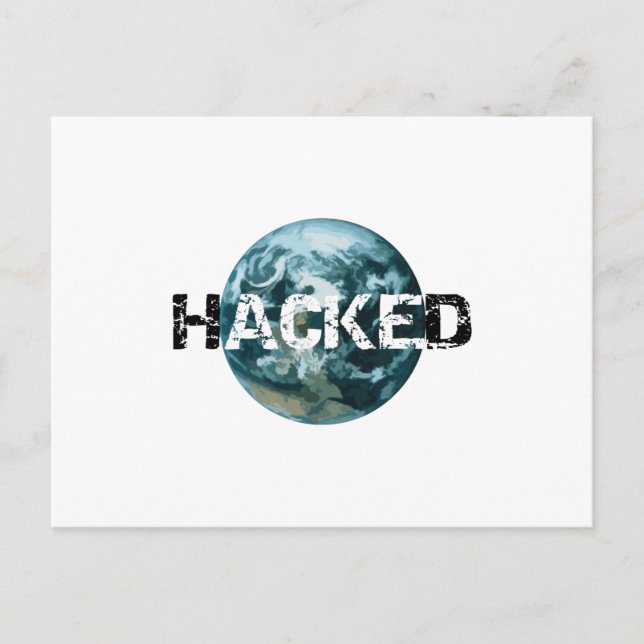 Hacked Planet Earth Postcard (Front)