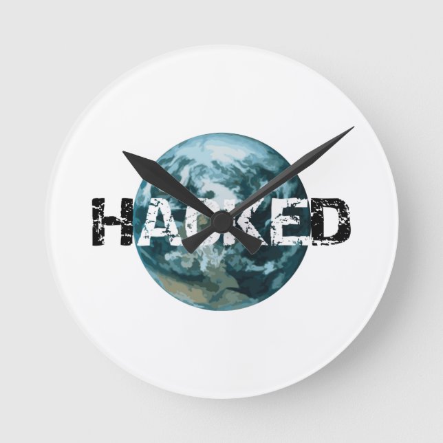 Hacked Planet Earth Round Clock (Front)
