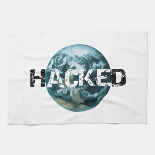 Hacked Planet Earth Tea Towel