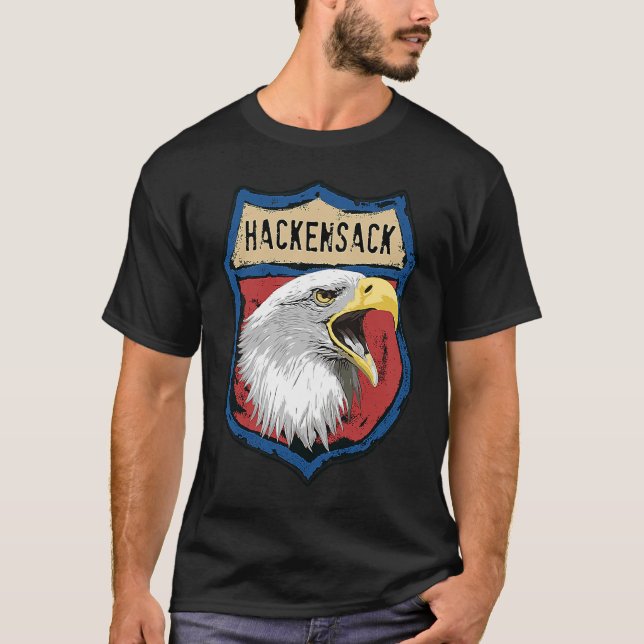 Hackensack American Indian Tribe Eagle Insterstate T-Shirt (Front)