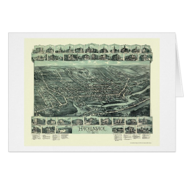 Hackensack, NJ Panoramic Map - 1896 (Front Horizontal)