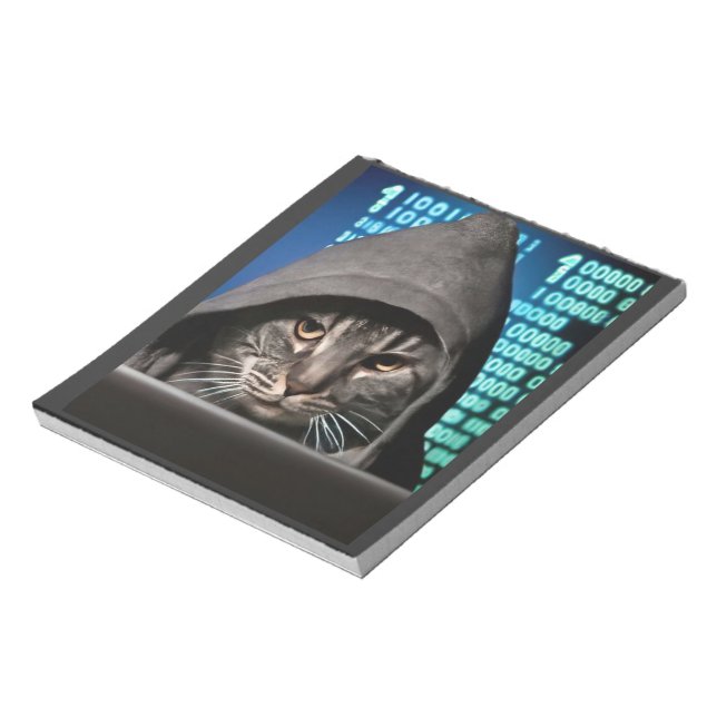 Hacker Black Cat Notepad (Rotated)
