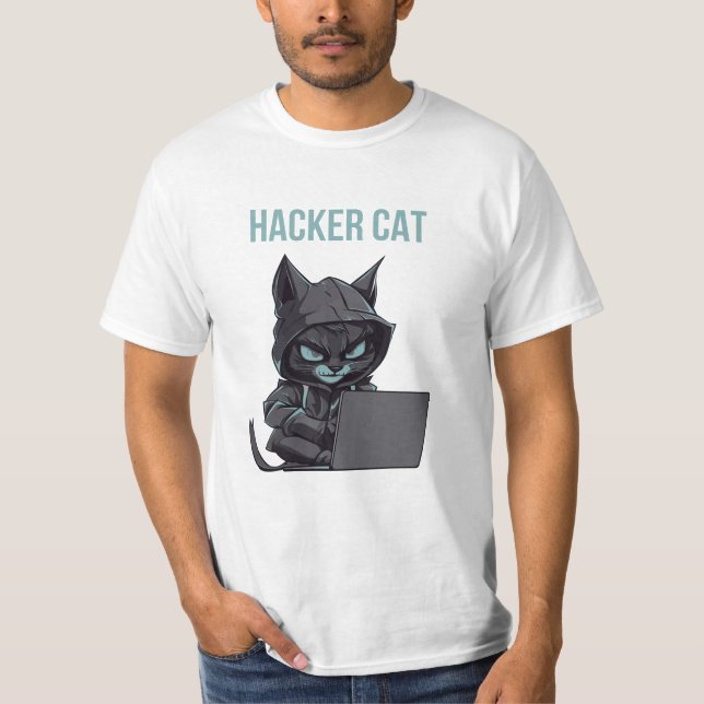 Hacker cat men's  T-Shirt (Front)