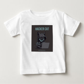 Hacker cat print T-shirt 