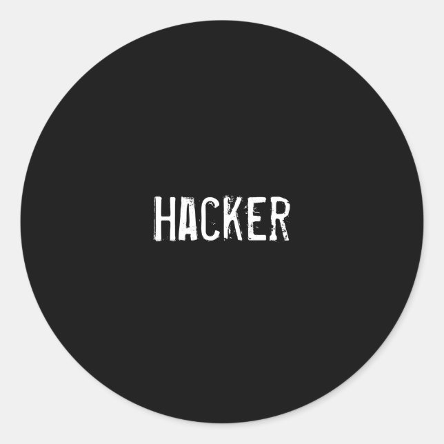 Hacker Classic Round Sticker (Front)