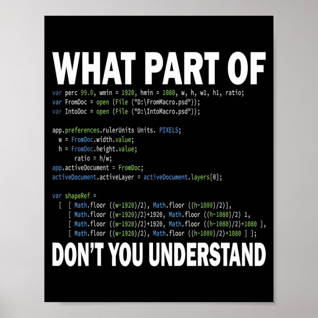 Hacker Computer Programmer Apparel Coding What Par Poster (Front)