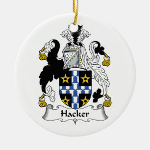 Hacker Family Crest Ceramic Tree Decoration