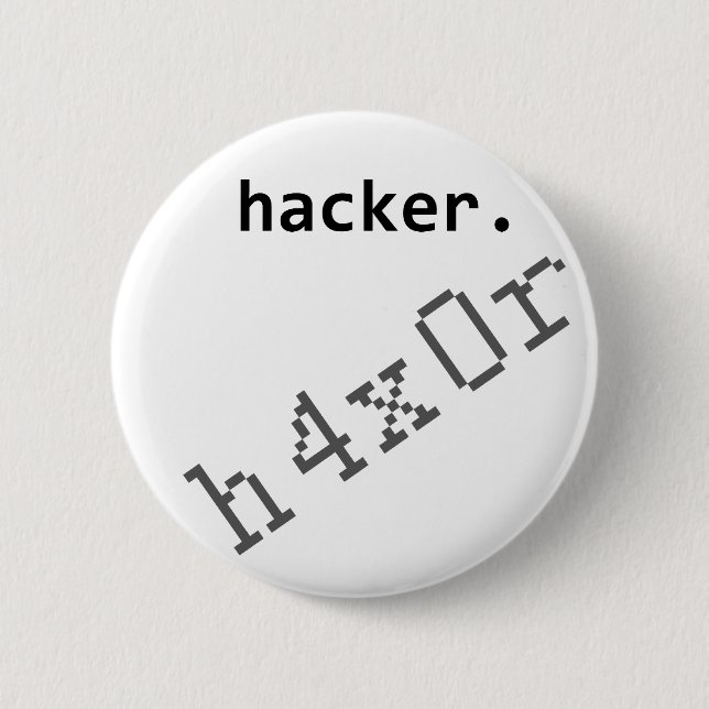 Hacker h4x0r 6 cm round badge (Front)