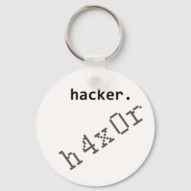 Hacker h4x0r key ring (Front)