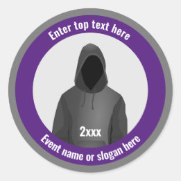 Hacker IT & Cyber Security with own text on Classic Round Sticker