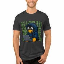 Hacker Penguin IT Design – Geek Tech T-Shirt