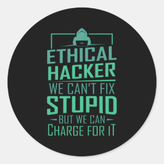 Hacker Programmer Coding Hacking Ethical Hacker Classic Round Sticker