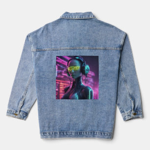 hacker robot  denim jacket