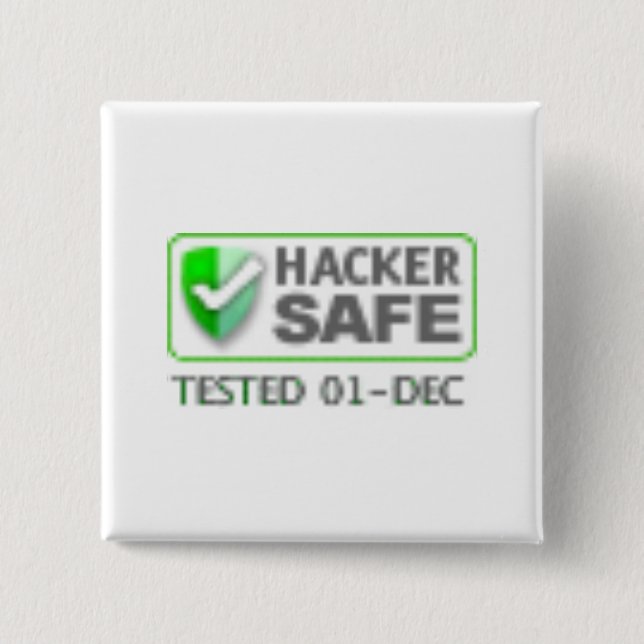 Hacker Safe 15 Cm Square Badge (Front)