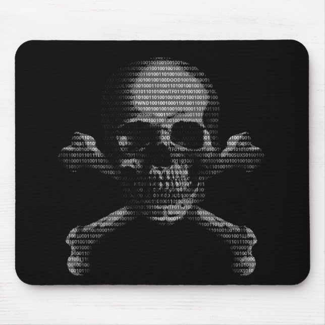 Hacker Skull and Crossbones Mouse Mat (Front)