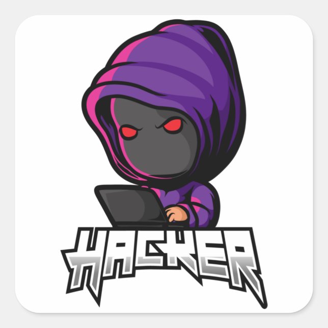 Hacker Square Sticker (Front)