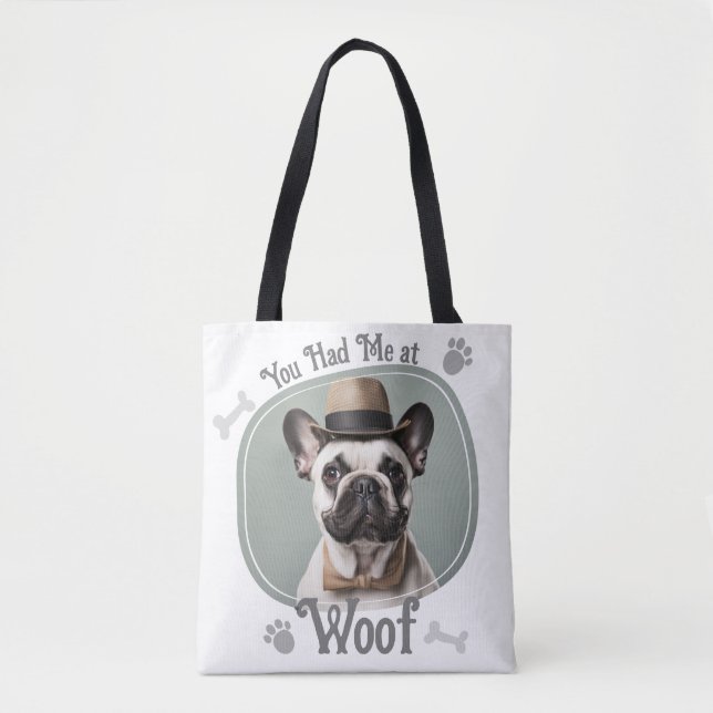 Had Me At Woof Pet Dog Photo Tote Bag (Front)