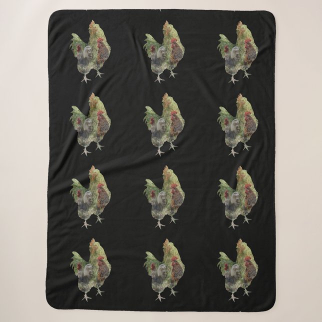 Had My Chicken Fill, Large Sherpa Blanket (Front)